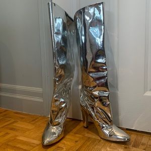 H&M silver knee high boots
